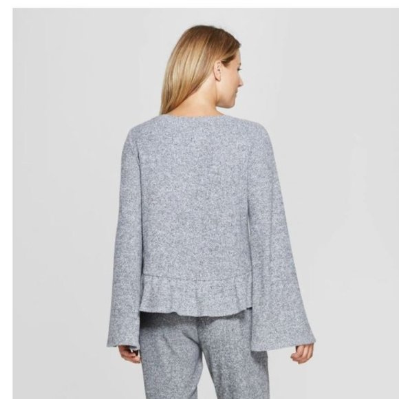 COZY RUFFLE BELL SLEEVE SLEEP SHIRT-74-470 - Picture 2 of 2